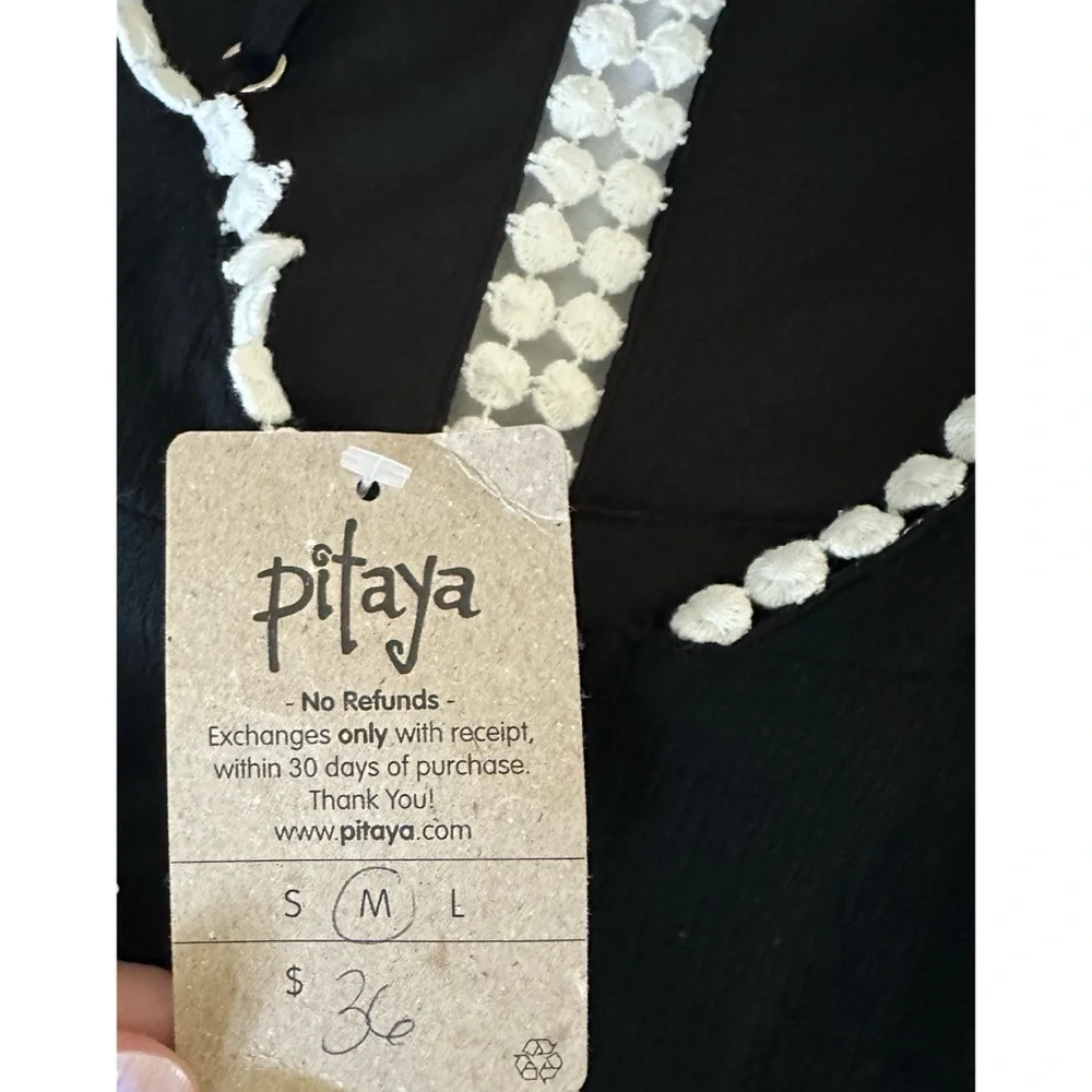 Tea & Cup Black & White Pom Pom Romper - Picture 4 of 7